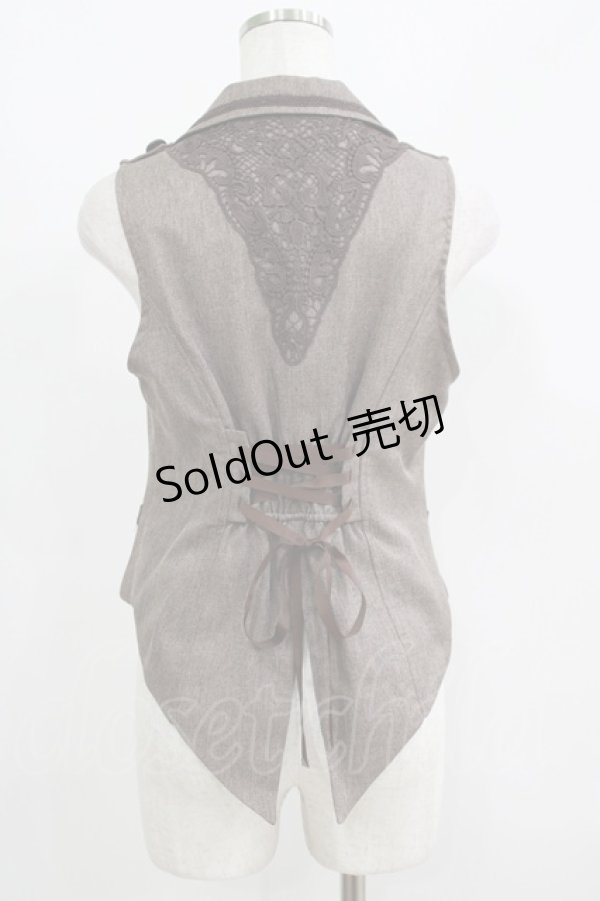 画像3: axes femme POETIQUE / バックレースデザインベスト M ブラウン H-25-05-27-047-AX-TO-NS-ZH (3)
