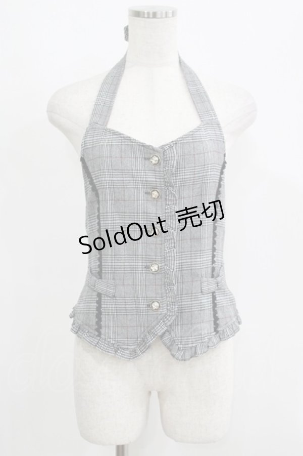 画像1: axes femme POETIQUE / ホルターフリルベスト M ブラック H-25-05-27-048-AX-TO-NS-ZH (1)