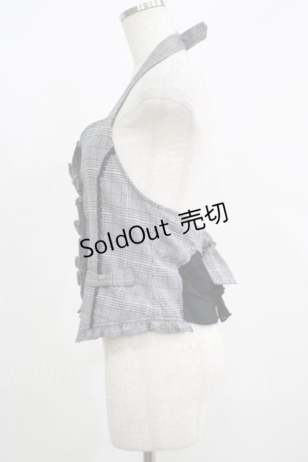 画像2: axes femme POETIQUE / ホルターフリルベスト M ブラック H-25-05-27-048-AX-TO-NS-ZH (2)