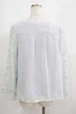 画像3: axes femme / 袖チュール刺繍シフォントップス M サックス H-25-05-27-053-AX-TO-NS-ZH (3)
