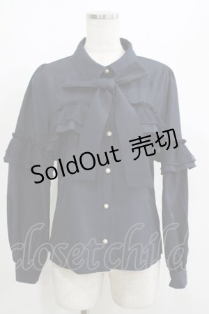 画像: axes femme POETIQUE / フリルデコレーションブラウス M ネイビー H-25-05-27-054-AX-BL-NS-ZH