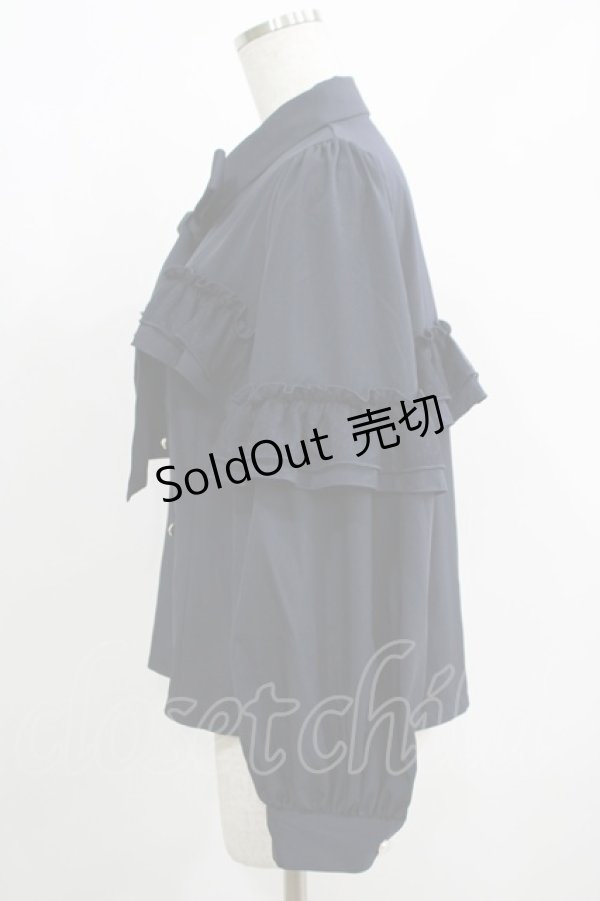 画像2: axes femme POETIQUE / フリルデコレーションブラウス M ネイビー H-25-05-27-054-AX-BL-NS-ZH (2)