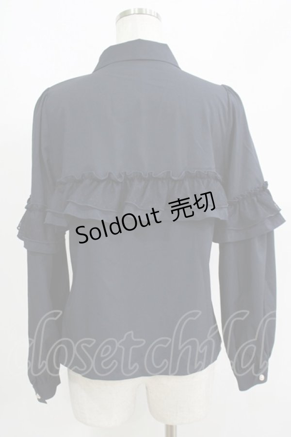 画像3: axes femme POETIQUE / フリルデコレーションブラウス M ネイビー H-25-05-27-054-AX-BL-NS-ZH (3)