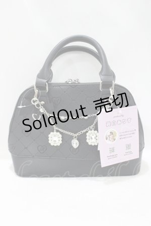 画像: Lovely Tency / 眞白ありすコラボ/ビジューチェーン付きモノグラムバッグ  ブラック H-25-05-27-066-GO-BG-NS-ZH
