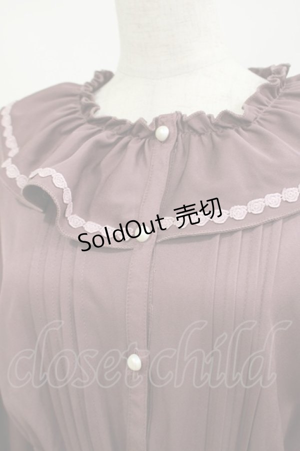 画像4: m petit by misako / バラレースフリルワンピース L ダークピンク H-25-05-27-006-LO-OP-NS-ZH (4)
