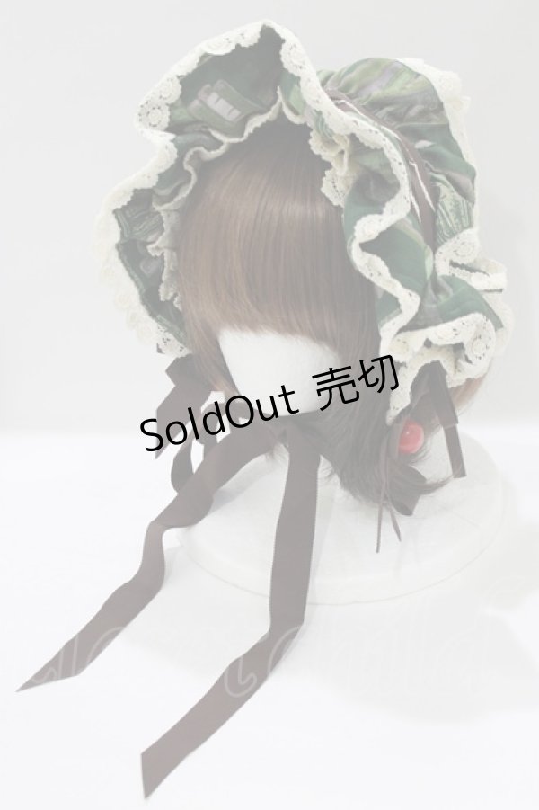 画像1: ALICE and the PIRATES / Wicked Queen's Poison cellar柄 ボンネット Free グリーン H-25-05-27-080-PA-AC-NS-ZH (1)