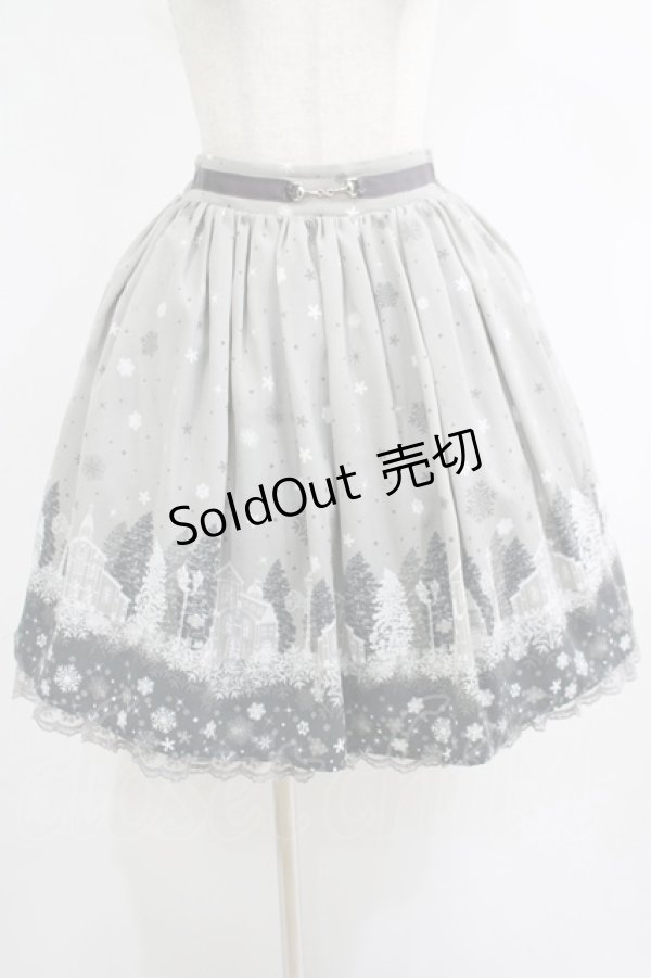 画像1: axes femme / 雪降る街柄ミドルスカート M グレー H-25-05-27-015-AX-SK-NS-ZH (1)