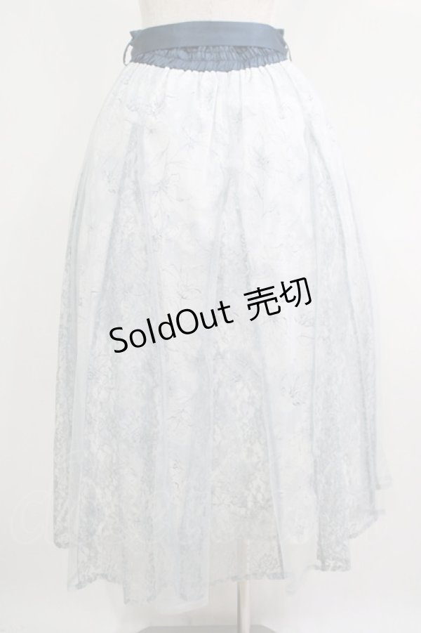 画像3: axes femme / 線画花柄レイヤードスカート M サックス H-25-05-28-023-AX-SK-NS-ZH (3)
