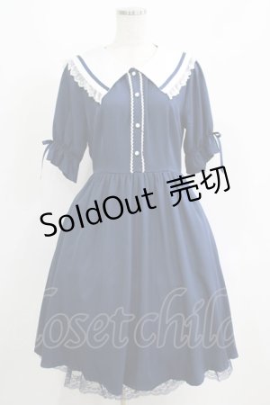 画像: axes femme POETIQUE / フリルセーラーカラーワンピース M ネイビー H-25-05-28-025-AX-OP-NS-ZH