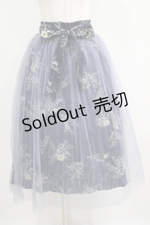 画像: axes femme / ミュゲフルール柄プリーツスカート Free ネイビー H-25-05-28-031-AX-SK-NS-ZH