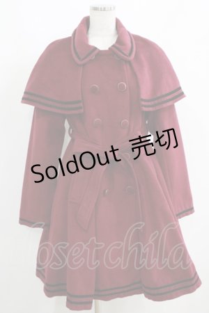 画像: axes femme POETIQUE / ケープ付クラシックコート M ボルドー H-25-05-28-039-AX-OP-NS-ZT0601H