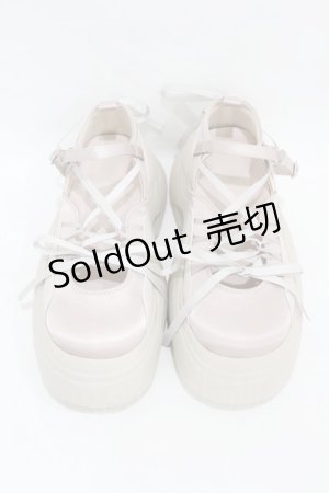 画像: merry jenny / レースアップサテンスニーカー L ピンク H-25-05-28-1001-LO-SH-KB-ZH