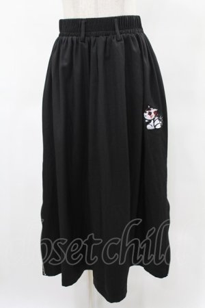 画像: NieR Clothing / SIDE ZIPスカート  黒×和柄九尾 H-25-05-28-1035-PU-PA-KB-ZH