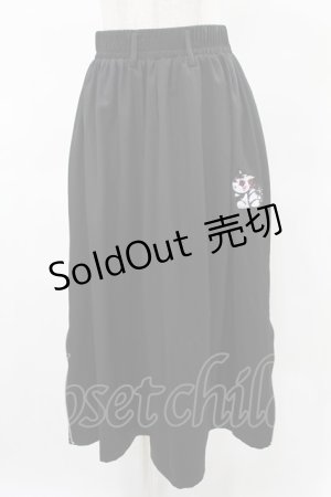 画像: NieR Clothing / SIDE ZIPスカート  黒×和柄九尾 H-25-05-28-1035-PU-PA-KB-ZH