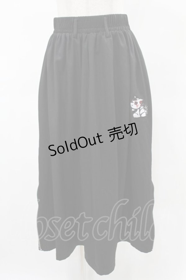画像1: NieR Clothing / SIDE ZIPスカート  黒×和柄九尾 H-25-05-28-1035-PU-PA-KB-ZH (1)