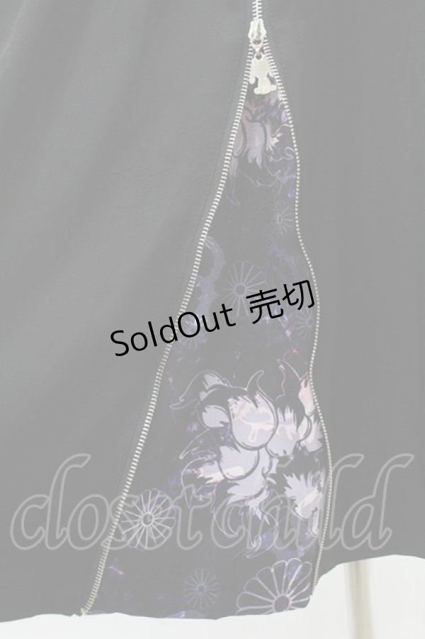 画像3: NieR Clothing / SIDE ZIPスカート  黒×和柄九尾 H-25-05-28-1035-PU-PA-KB-ZH (3)