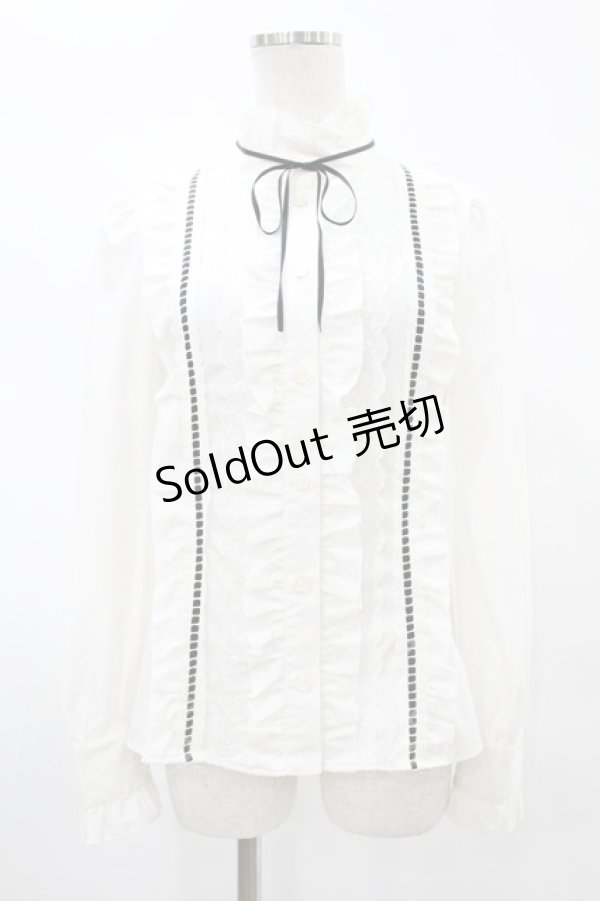 画像1: GOLD SEAL / はしごレースブラウス  白 H-25-05-28-1041-GO-BL-KB-ZH (1)