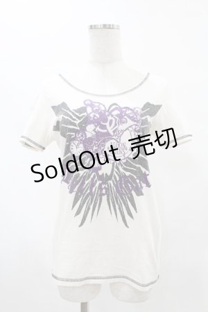 画像: ALGONQUINS / プリント半袖カットソー  オフ白 H-25-05-28-1042-AL-TO-KB-ZH