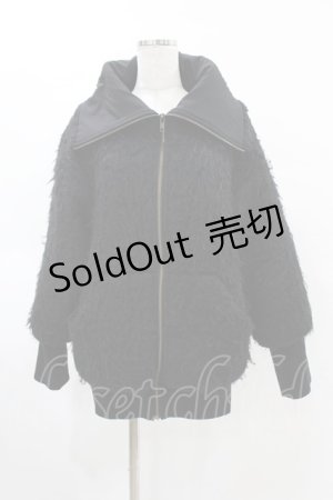 画像: Na+H / リブ切替ZIPジャケット  黒 H-25-05-28-1056-PU-JA-KB-ZT-C055