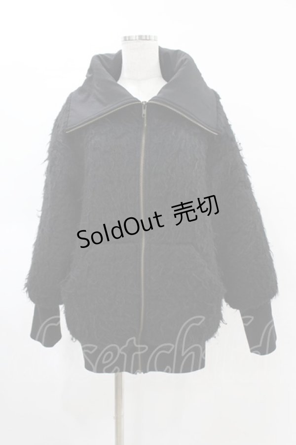 画像1: Na+H / リブ切替ZIPジャケット  黒 H-25-05-28-1056-PU-JA-KB-ZT-C055 (1)