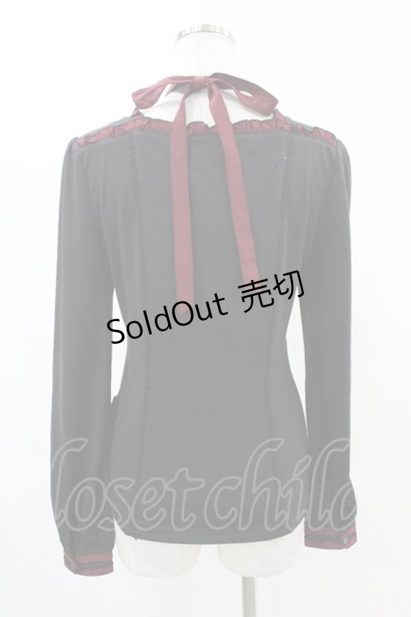 画像2: Ozz oneste / 薔薇プリントホルターカットソー  黒×赤 H-25-05-28-1009-OO-TO-KB-ZH (2)