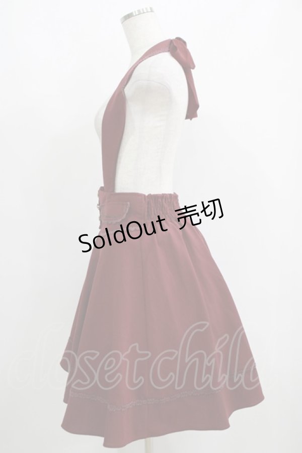 画像2: axes femme / シフォンリボン衿付きスカート M ボルドー H-25-05-28-045-AX-SK-NS-ZH (2)