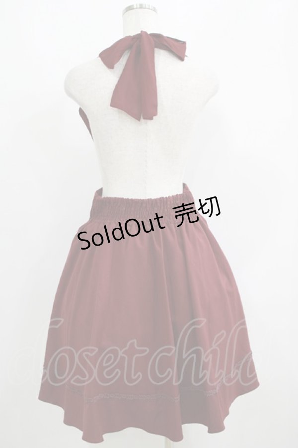 画像3: axes femme / シフォンリボン衿付きスカート M ボルドー H-25-05-28-045-AX-SK-NS-ZH (3)