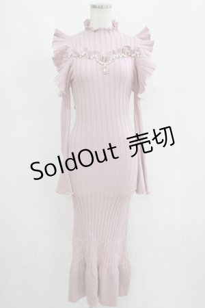 画像: Manon Mimie / Mermaid Like Long Knit OP free ピンク H-25-05-28-051-GO-OP-NS-ZH