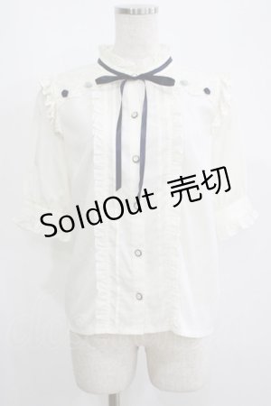 画像: axes femme POETIQUE / プチローズブラウス M オフ/ネイビー H-25-05-28-066-AX-BL-NS-ZH