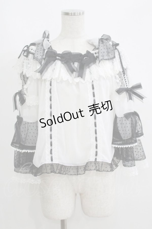 画像1: BABY,THE STARS SHINE BRIGHT / Gothic Noir Princessブラウス Free オフ/ブラック H-25-05-28-071-BA-BL-NS-ZH (1)