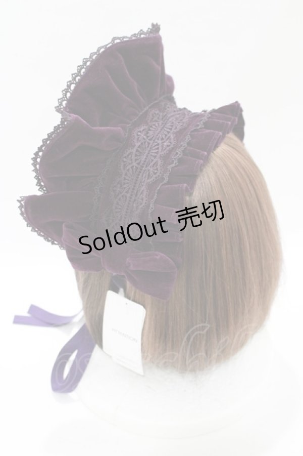 画像2: axes femme kawaii / ベルベットドールハーフボンネット  パープル H-25-05-28-079-AX-AC-NS-ZH (2)