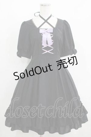 画像: Amavel / Sweetie Ribbonワンピース Free ブラック/パープル H-25-05-28-010-CA-OP-NS-ZH