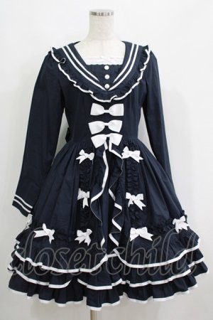 画像: AND ROMEO / セーラーフリルワンピース Free ネイビー H-25-05-28-011-LO-OP-NS-ZH