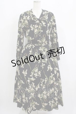 画像: INGEBORG / 花柄セーラーワンピース Free ブラック H-25-05-28-019-LO-OP-NS-ZH