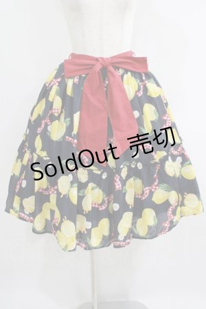 画像: axes femme kawaii / ストライプレモン柄スカート M ネイビー H-25-05-29-024-AX-SK-NS-ZH