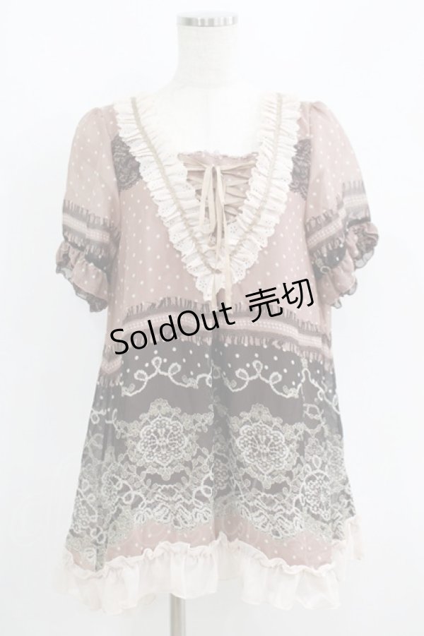 画像1: axes femme / ドットチュニック M ピンク H-25-05-29-035-AX-TO-NS-ZH (1)