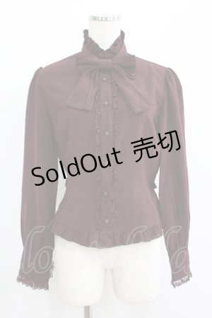 画像: Innocent World / スペシャルスタンドカラーブラウス M ボルドー H-25-05-29-040-IW-BL-NS-ZH