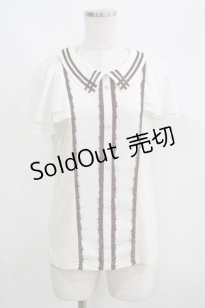 画像: axes femme / シフォン切替トップス M アイボリー H-25-05-29-054-AX-TO-NS-ZH