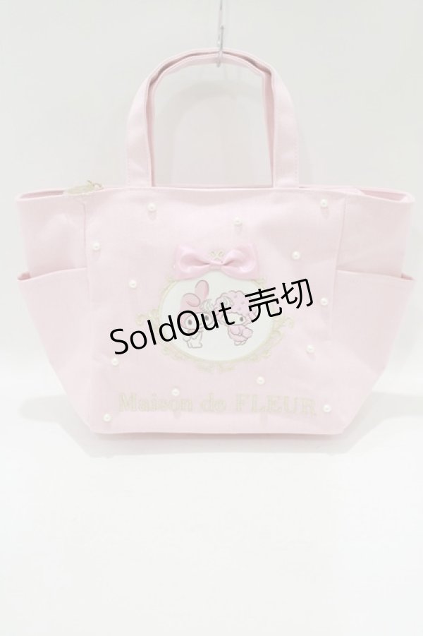 画像1: Maison de FLEUR / My Melody パールサイドポケットSトート  ピンク H-25-05-29-065-LO-BG-NS-ZH (1)