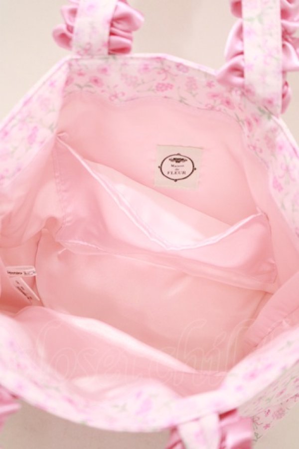 画像3: Maison de FLEUR / マイメロディフリルハンドルトートバッグ  ピンク H-25-05-29-068-LO-BG-NS-ZH (3)