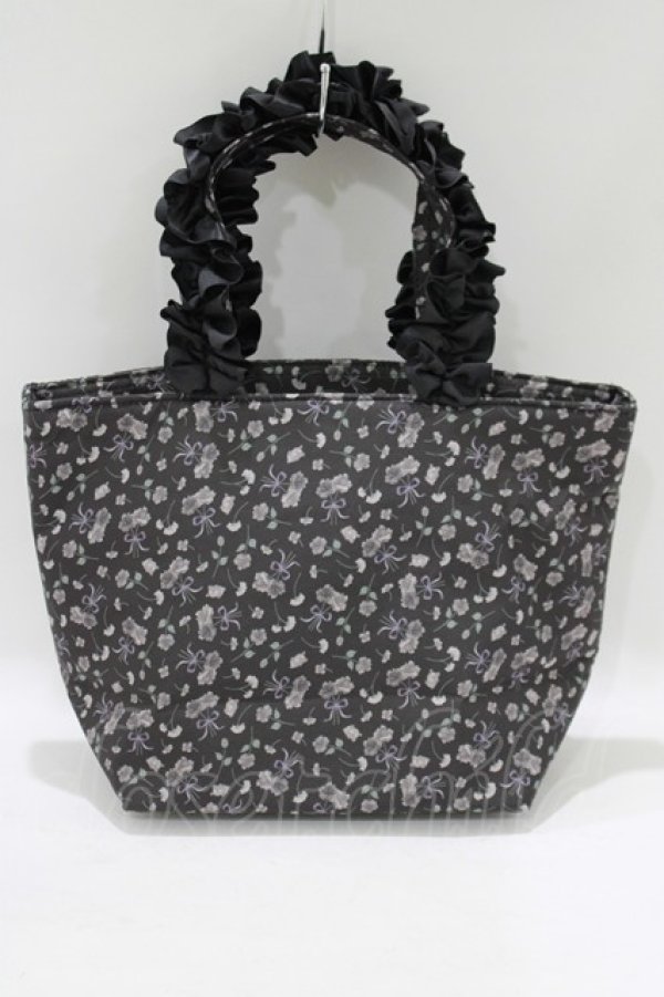 画像2: Maison de FLEUR / クロミ フリルハンドルトートバッグ  ブラック H-25-05-29-069-LO-BG-NS-ZH (2)
