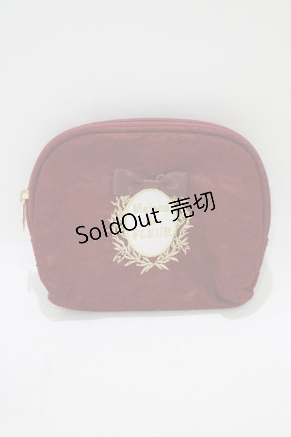 画像1: Maison de FLEUR / レースティッシュケース  ボルドー H-25-05-29-071-LO-ZA-NS-ZH (1)