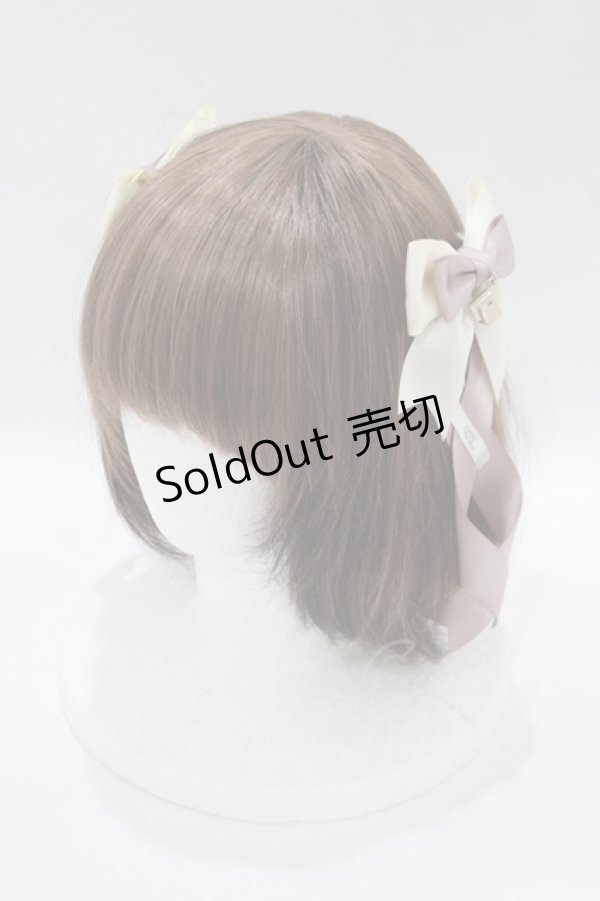 画像1: LOTUS ribbon / リボンバレッタセット  ベージュピンク H-25-05-29-076-EL-AC-NS-ZH (1)