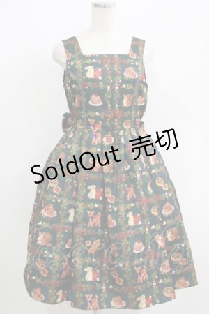 画像: axes femme kawaii / 森のケーキ屋さん柄ジャンスカ M グリーン H-25-05-29-008-AX-OP-NS-ZH