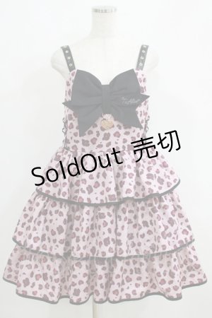 画像: To Alice / ハートレオパードティアードジャンパースカート L ピンク H-25-05-29-010-LO-OP-NS-ZH