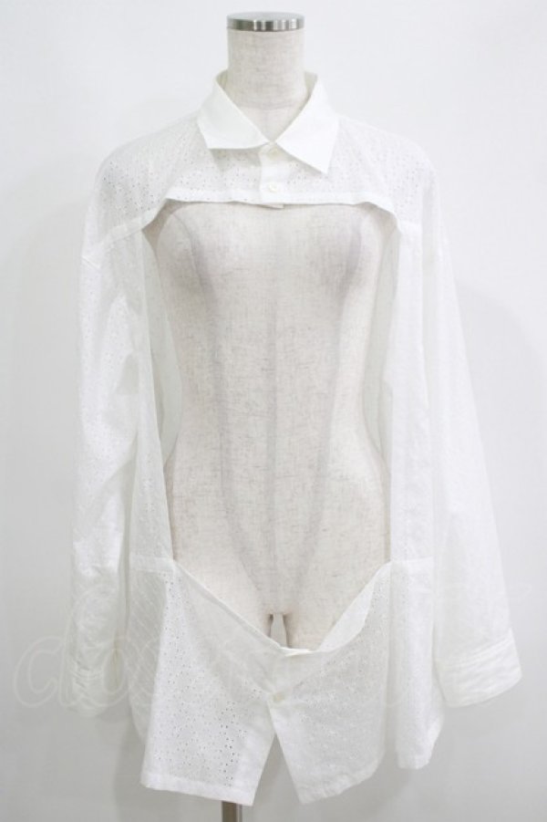 画像1: MILKBOY / FRAMEシャツ  オーバーレース×オフホワイト H-25-06-01-031-MB-BL-KB-ZH (1)