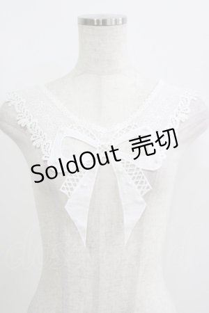 画像: MorunxMuunaStoik / 付け襟  Ribbon白 H-25-06-01-051-EL-ZA-KB-ZH