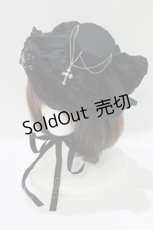 画像: MARBLE / クロスチャームミニハット  黒 H-25-06-01-056-GO-AC-KB-ZH