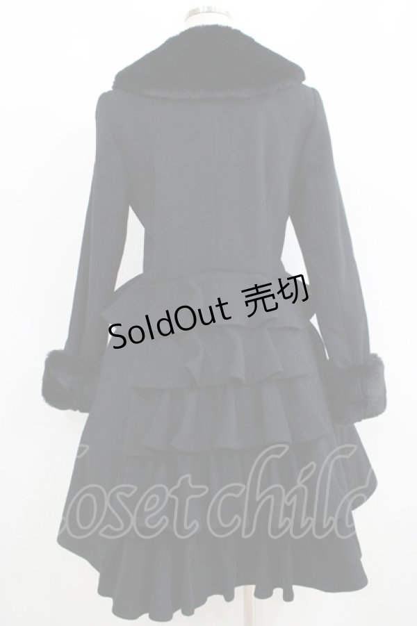 画像3: Moi-meme-Moitie / ファー付きバッスルコート 9号 黒 H-25-06-01-001-MO-CO-KB-ZT-C041 (3)