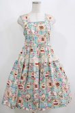 画像1: Shirley Temple / ローズカフェプリントジャンパースカート 160 ミント H-25-06-01-002-ET-OP-KB-ZH (1)